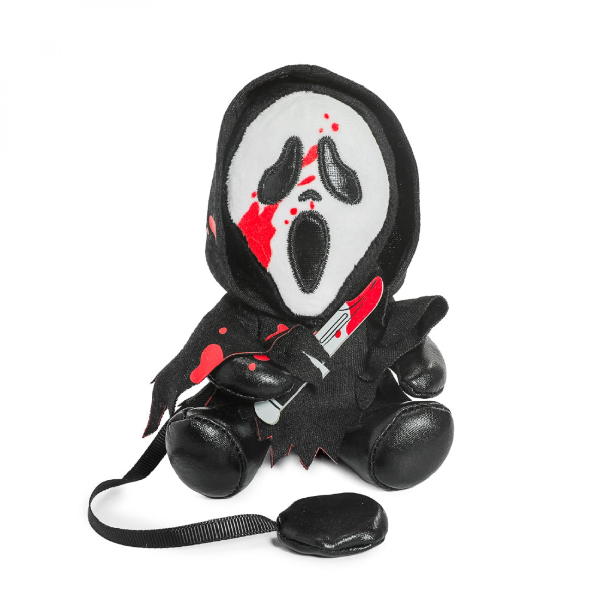Ghost Face Magnetic Shoulder Plush - Black/White - 4.5 inches - Blood-Splattered Design