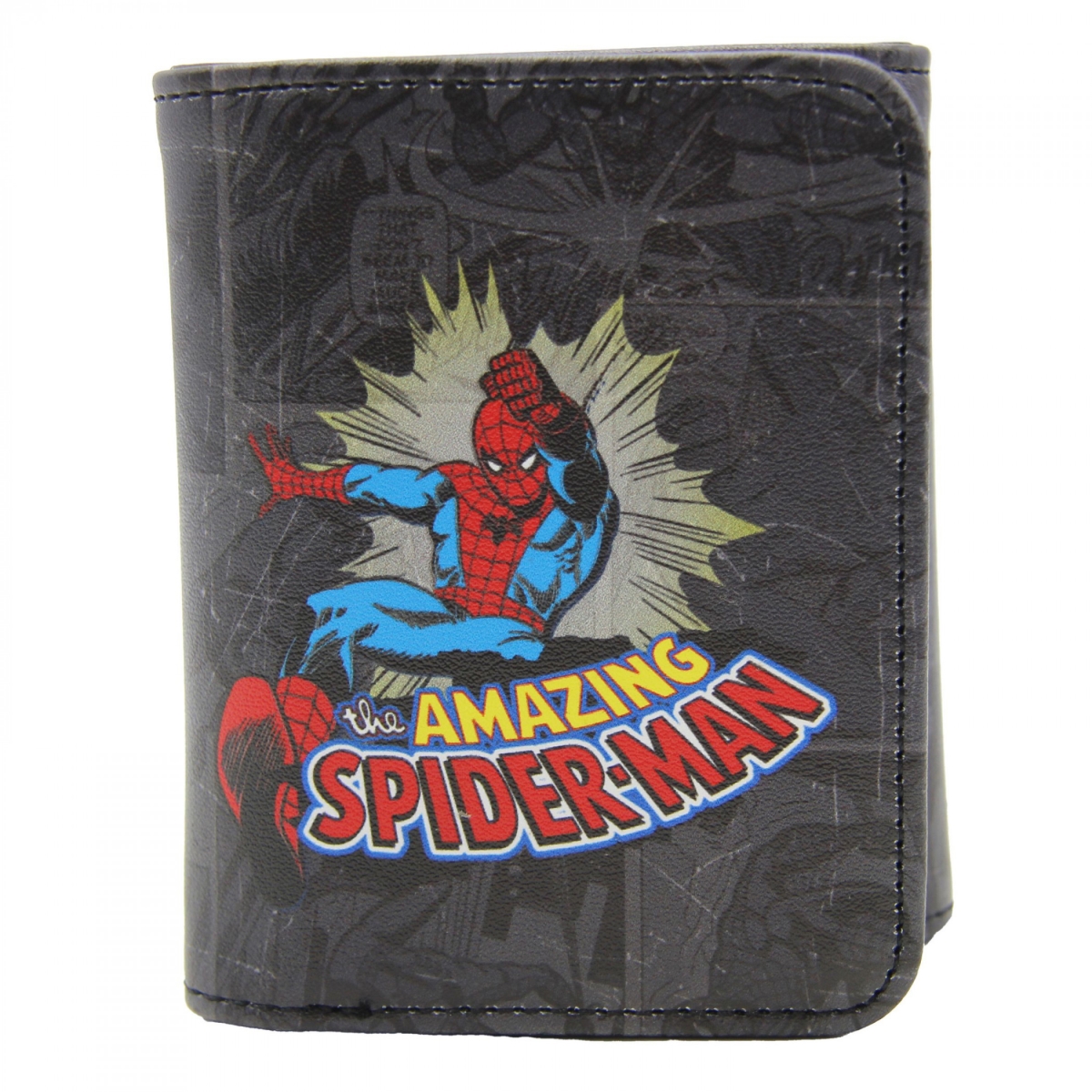 Picture of Spider Man 892506 Black Panels Trifold Wallet