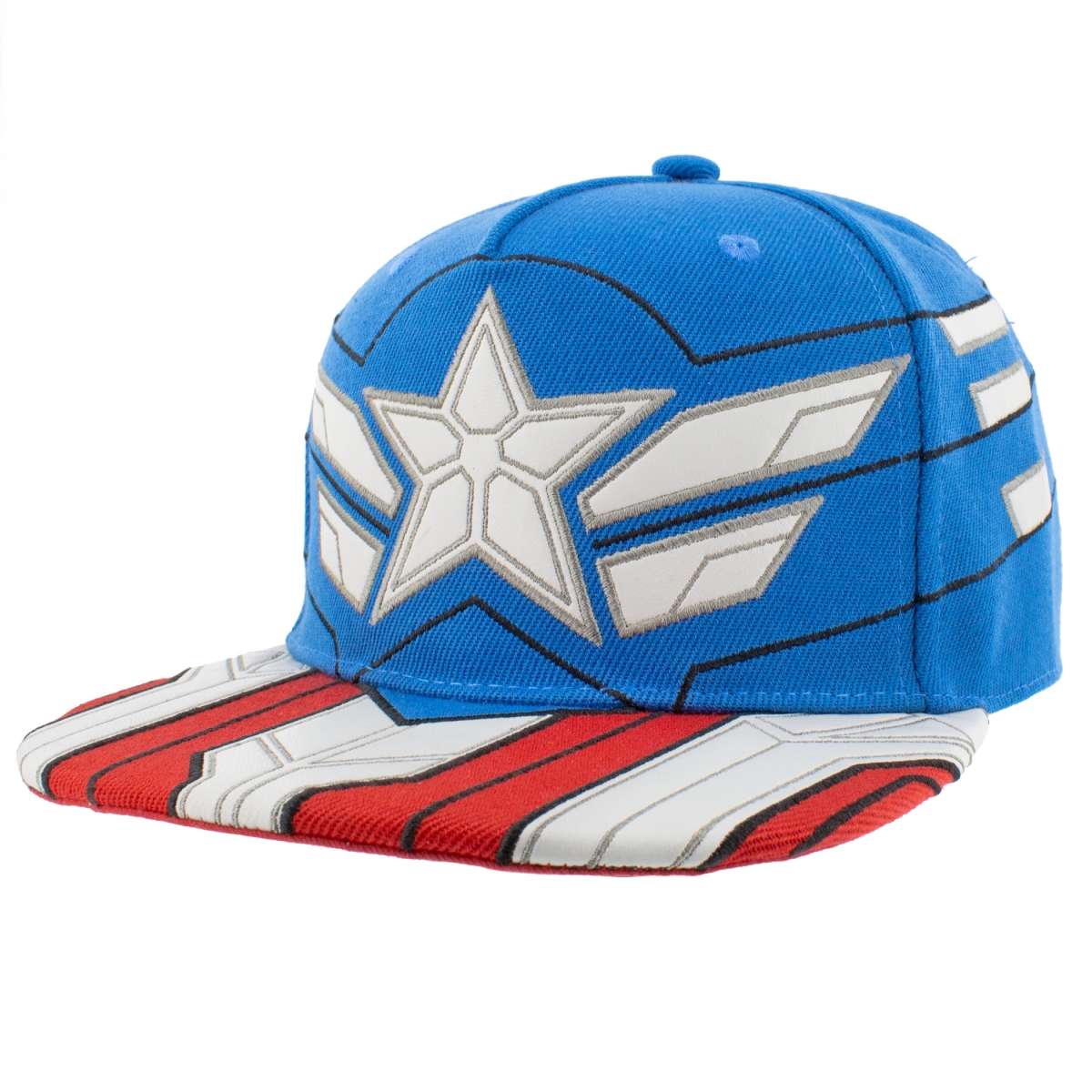 Brave World Character Armor Snapback Hat - Red/Blue - Adjustable - Heroic Design