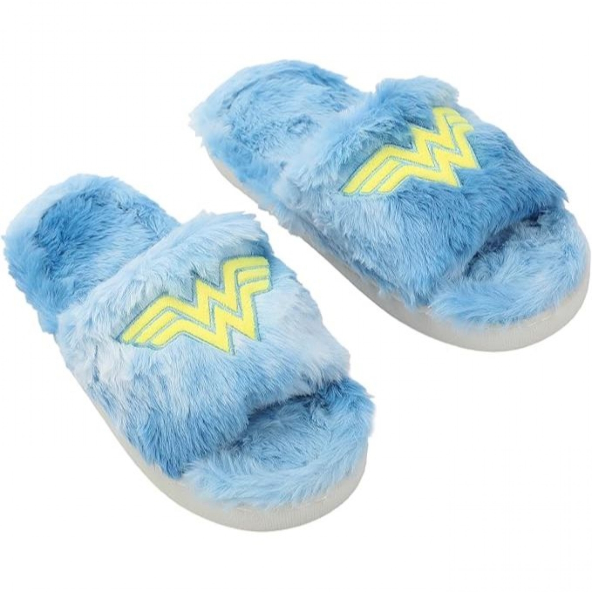 894565-large Embroidered Logo Patch Womens Fuzzy Slippers - Large