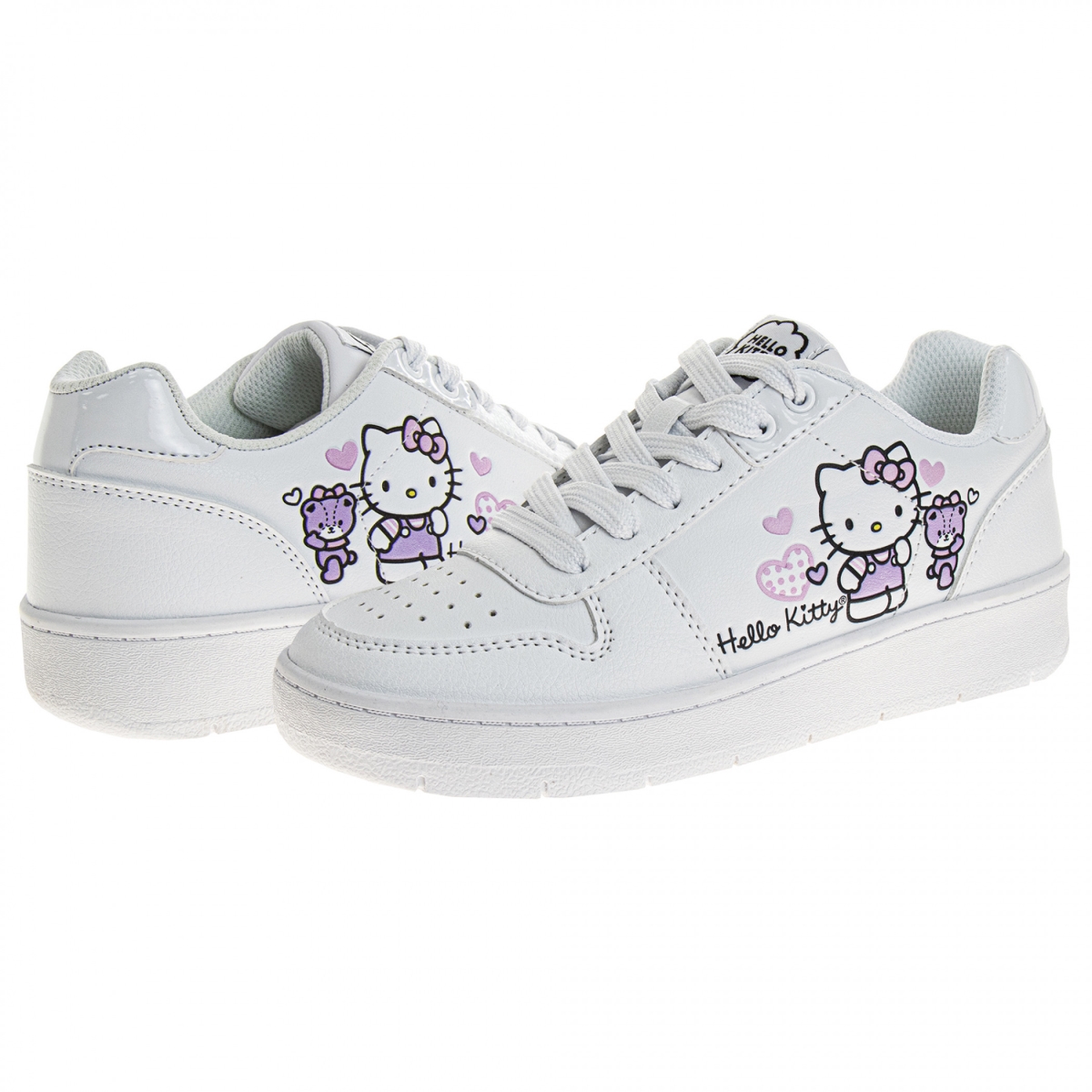 888505-size9 Pink Hearts Adults Sneakers - Size 9