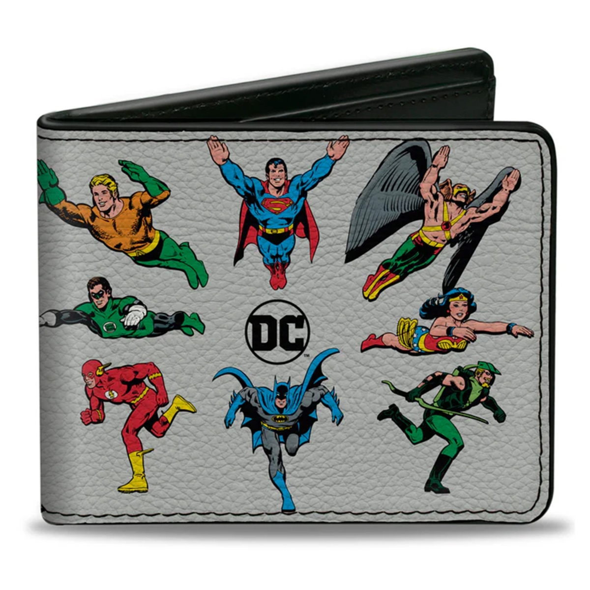 Picture of Justice League 890132 Retro Superhero Bi Fold Wallet