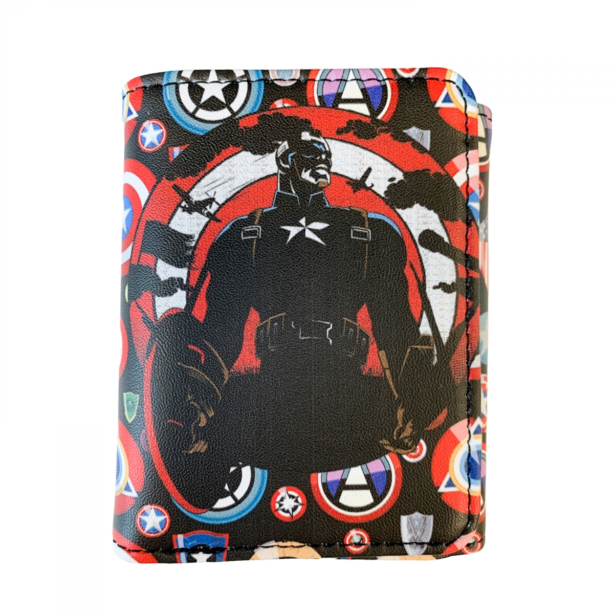 Picture of Captain America 891439 Shadow Trifold Wallet in Collectors Tin