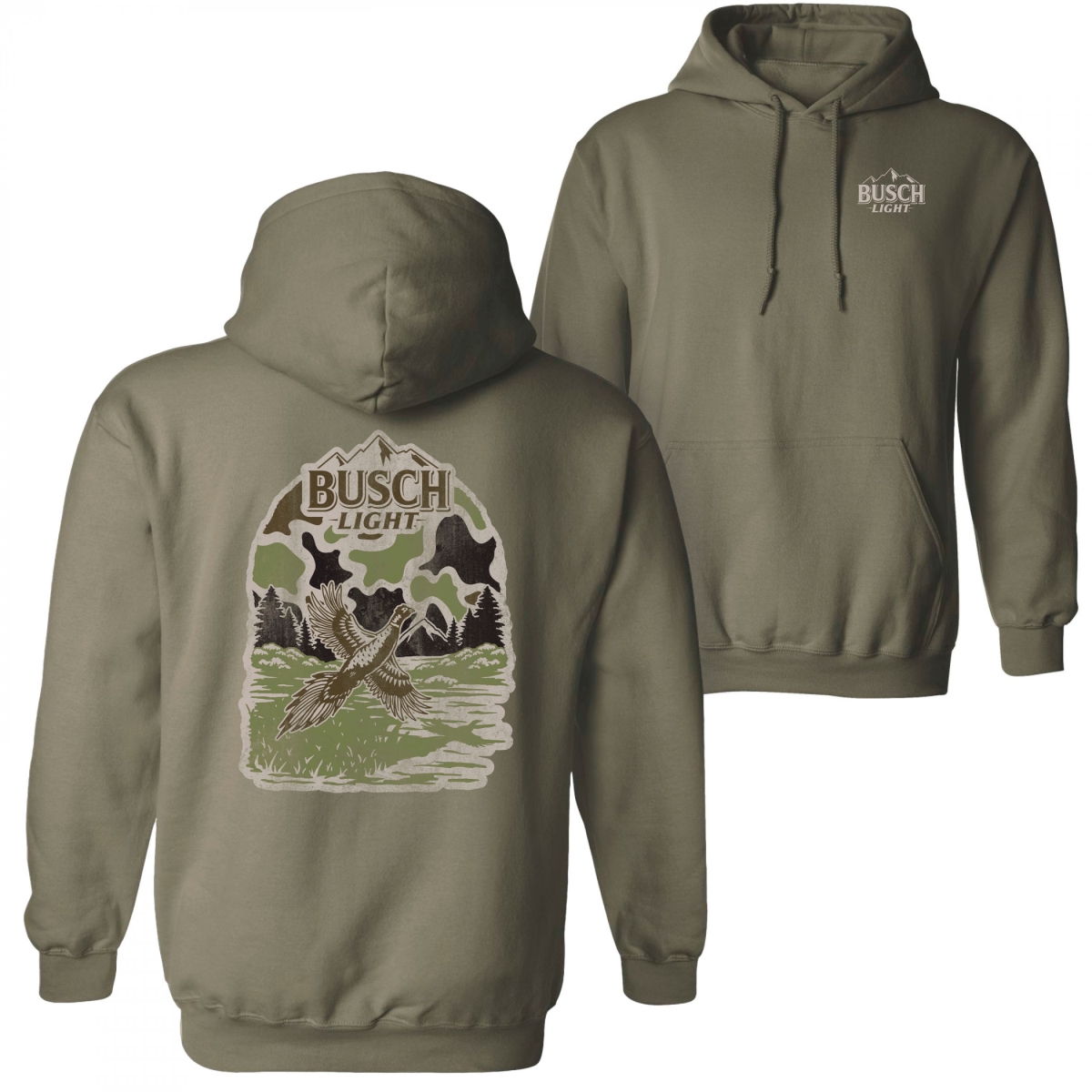 889700-2xlarge Light Pheasant Hunting Camo Front & Back Sweatshirt Hoodie - 2XL