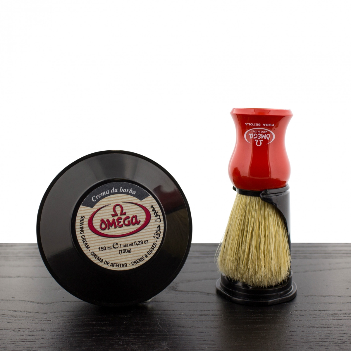Picture of Omega KT-OME-46065 Shaving Cream & Brush with Stand Kit