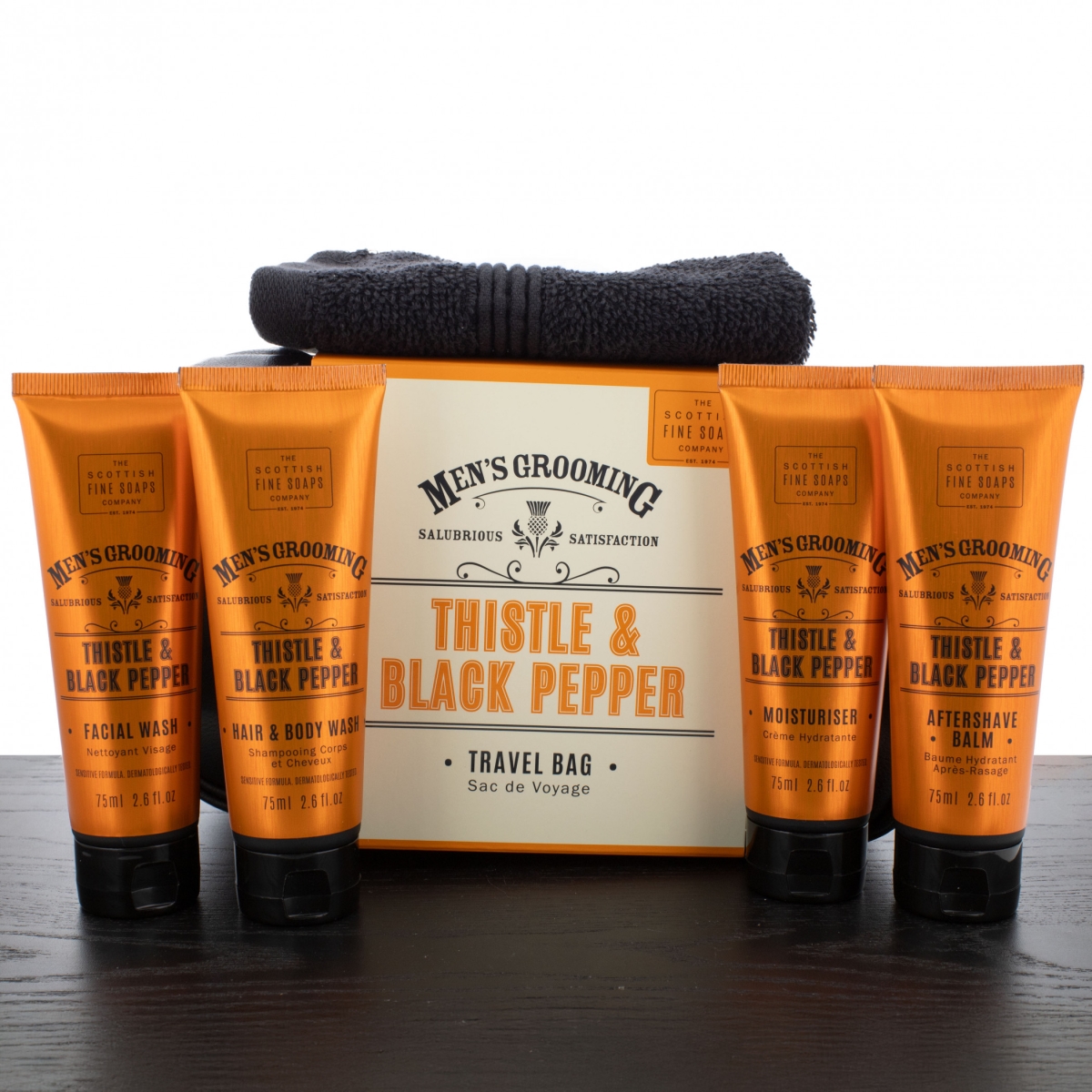 888815 Scottish Thistle & Black Pepper Grooming Travel Bag