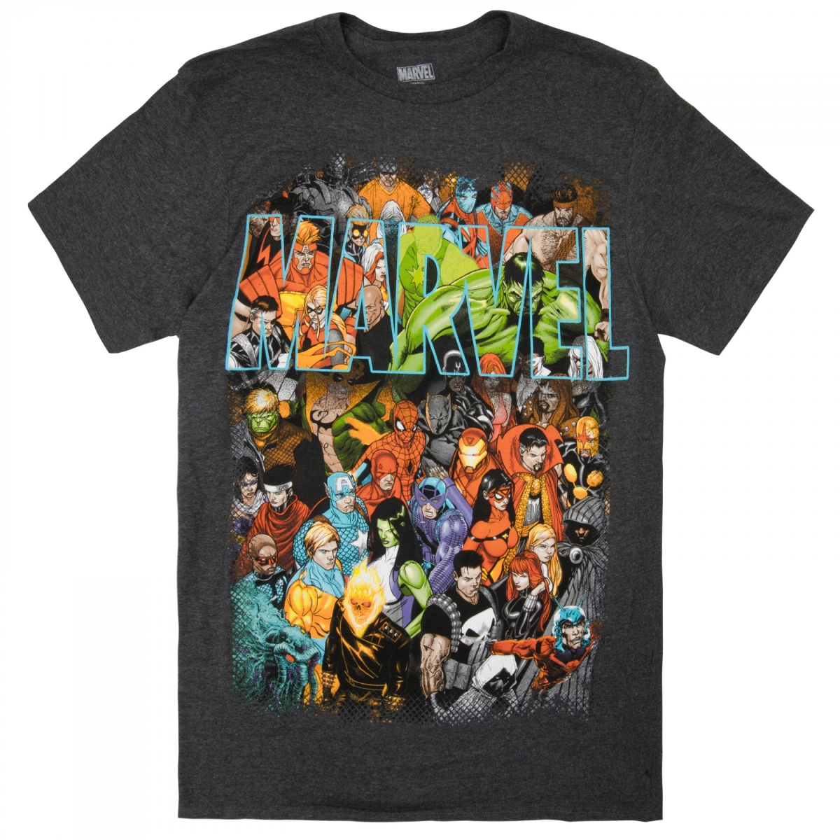 893434-small Heroes Collage & Logo T-Shirt, Gray - Small
