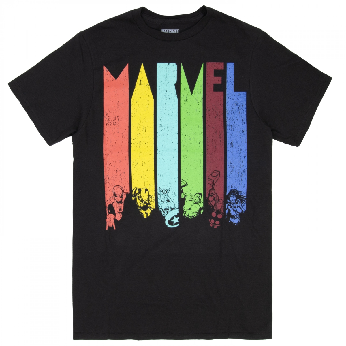 891399-small Avengers Color Daze T-Shirt, Black - Small