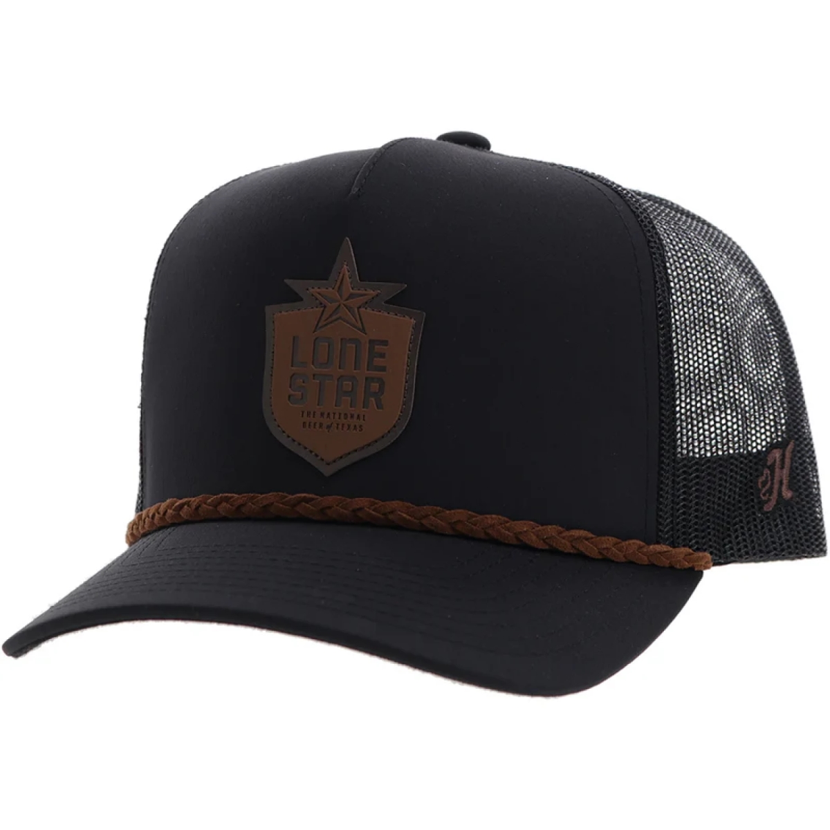 892166 Beer LeaTher Patch 5 - Panel Trucker Hat