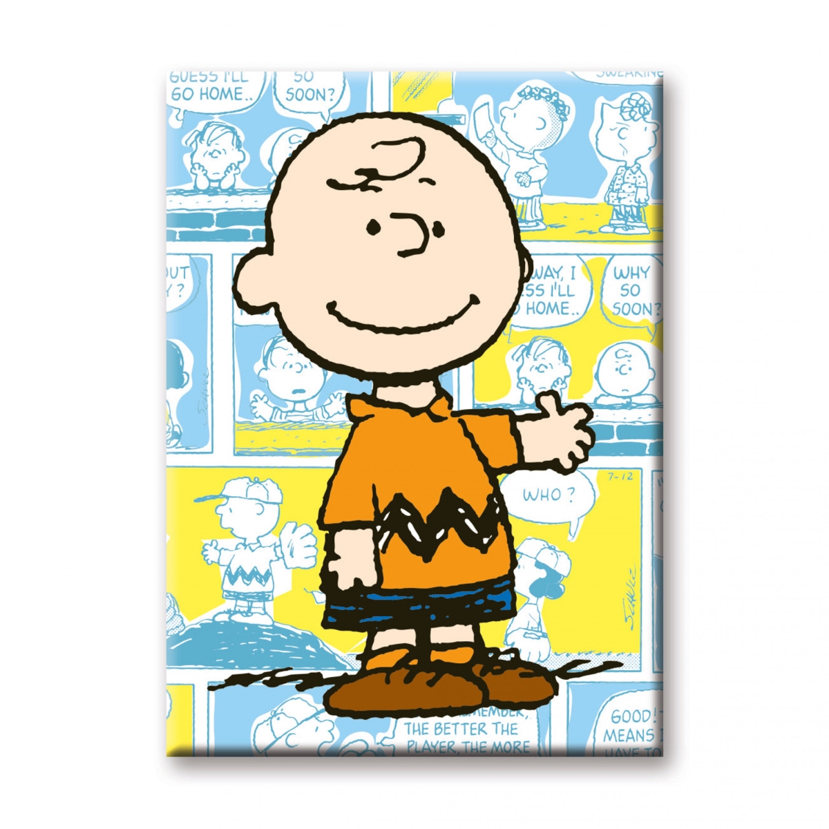 Picture of Peanuts 893799 Charlie Brown with Comic Background Magnet
