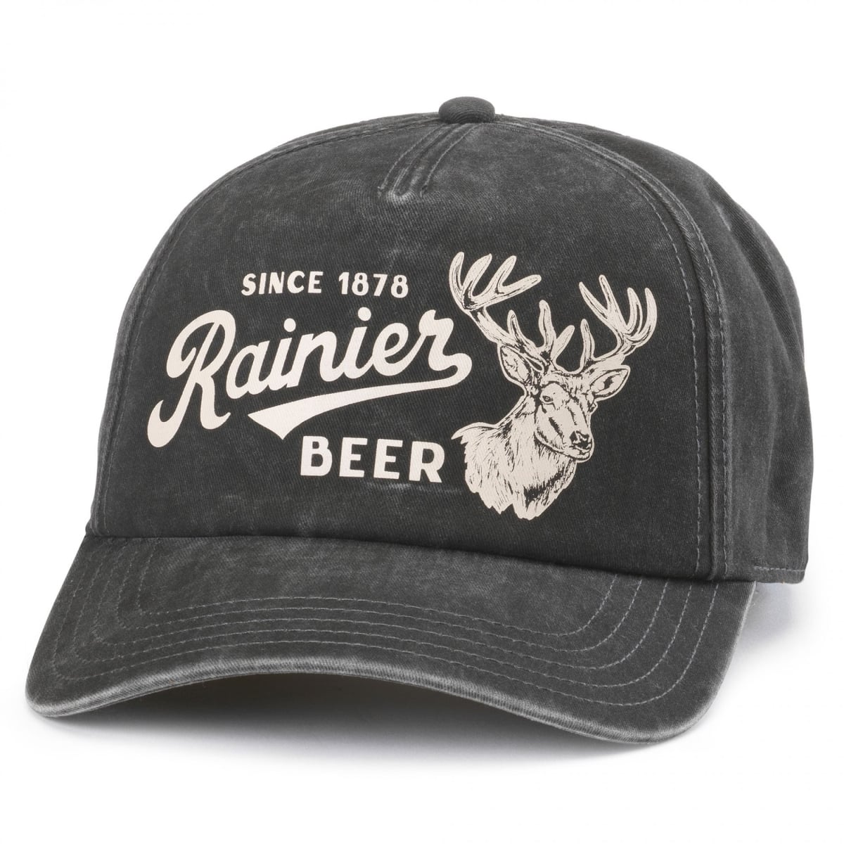 891702 Rainer Beer Since 1878 Black Buck Walker Adjustable Hat