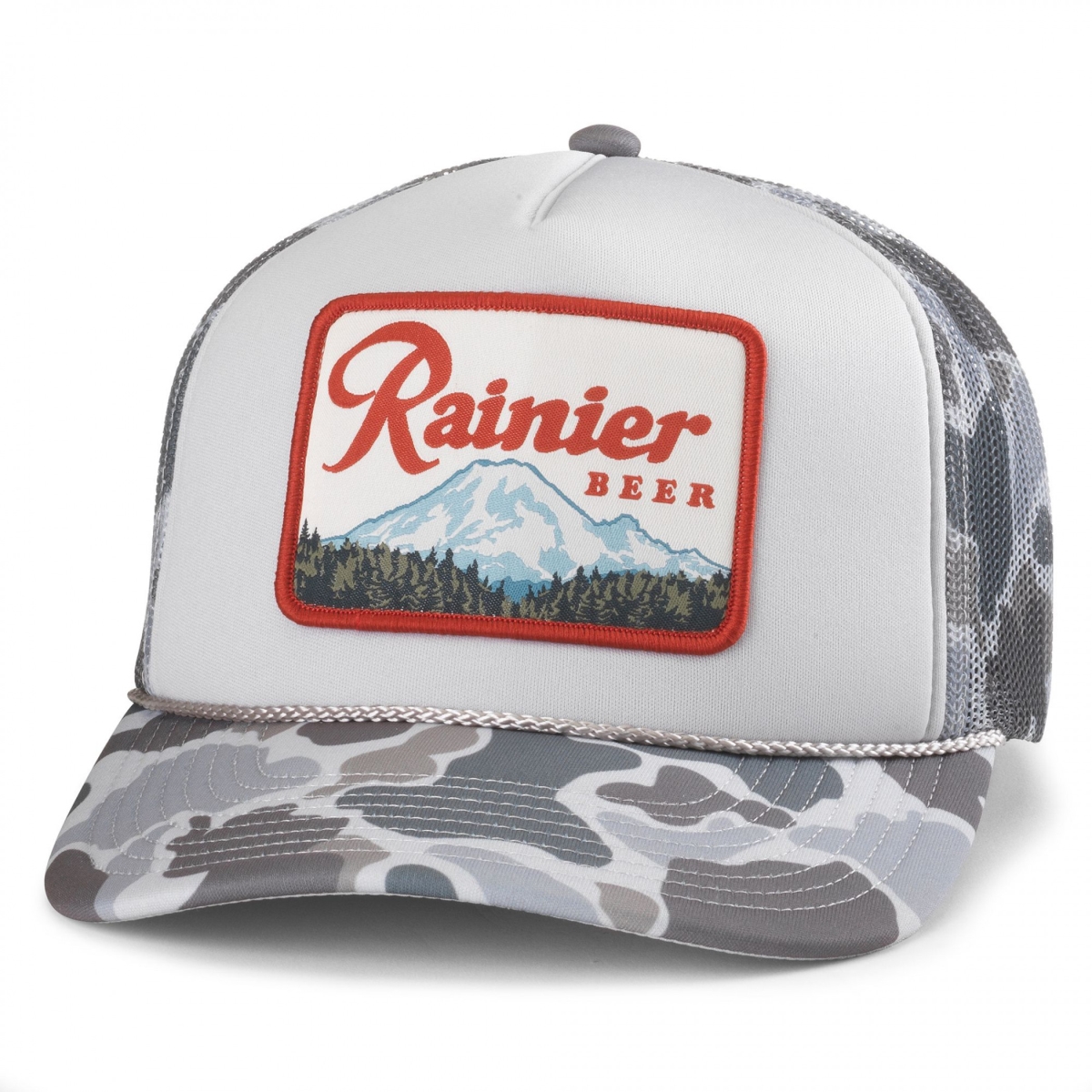 891672 Beer Grey Camo Mountain Range Patch Foamy Adjustable Hat