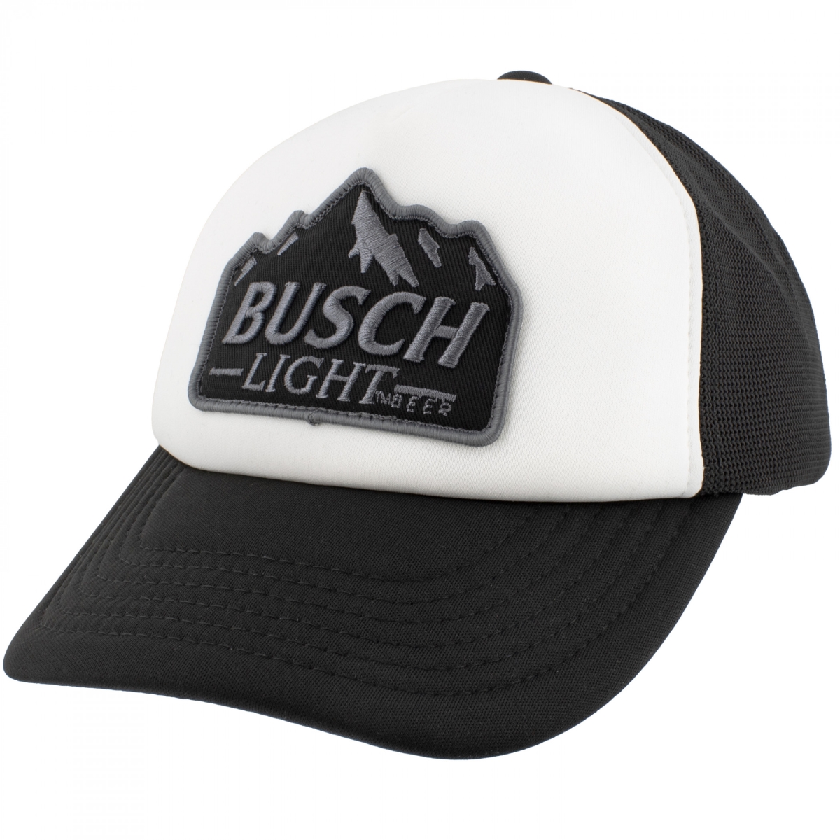 Light Mountains Trucker Hat - Black/White - Adjustable - Embroidered Logo