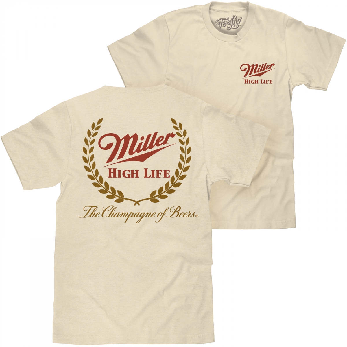 892152-xlarge Front & Back Print T-Shirt, Tan - Extra Large
