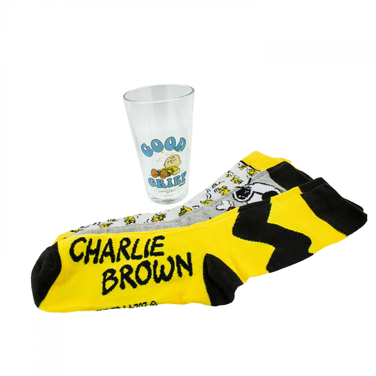 Picture of Peanuts 883774 Good Grief Pint Glass & Sock Bundle