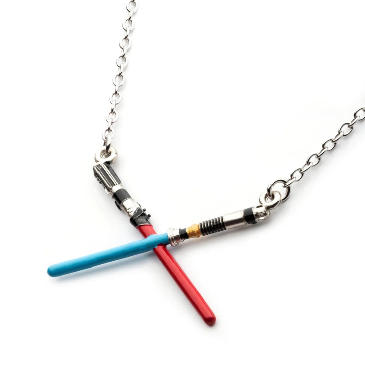 893870 Crossed Light Sabers Pendant Necklace