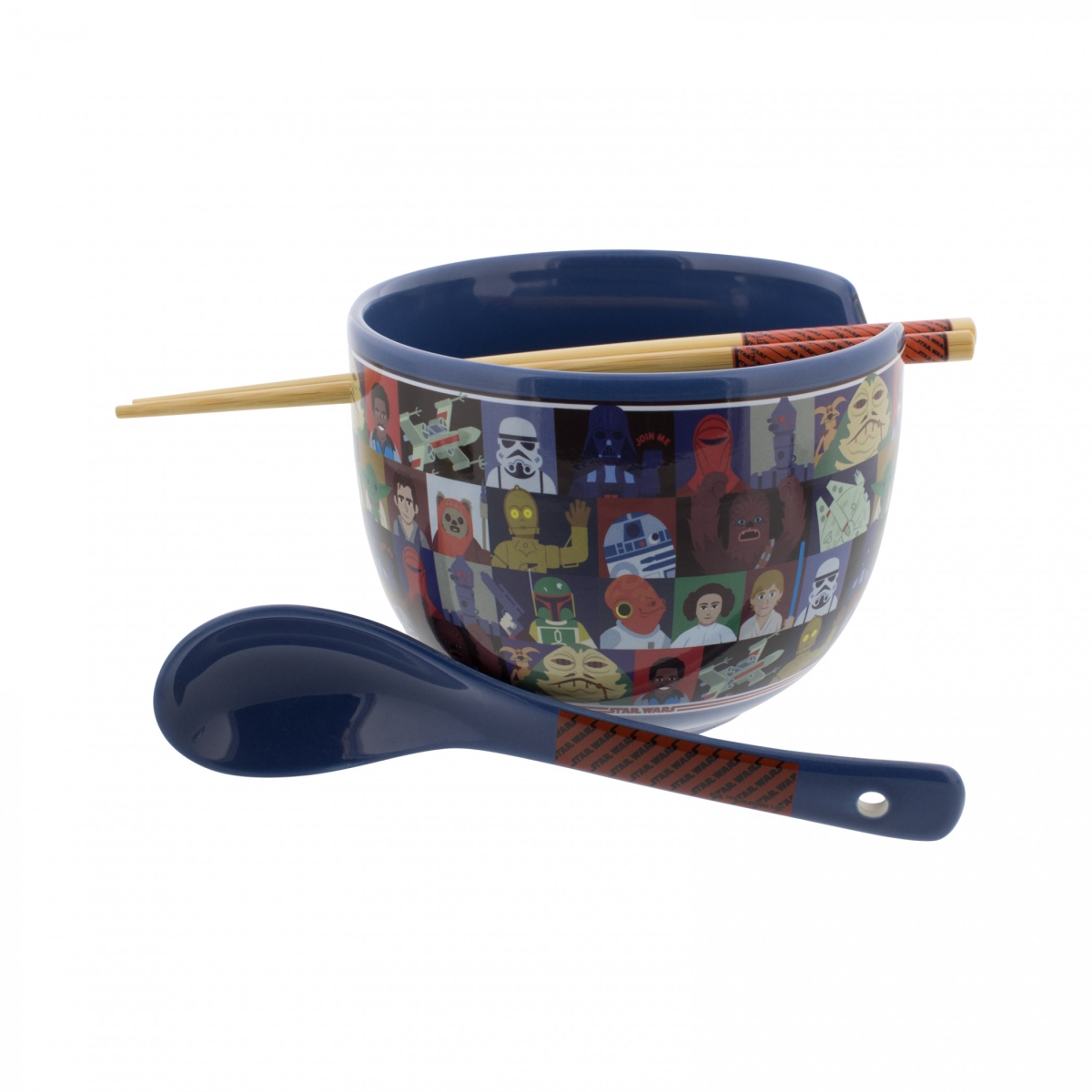 Picture of Star Wars 891149 Happy Friends & Enemies Ramen Bowl with Chopsticks & Spoon