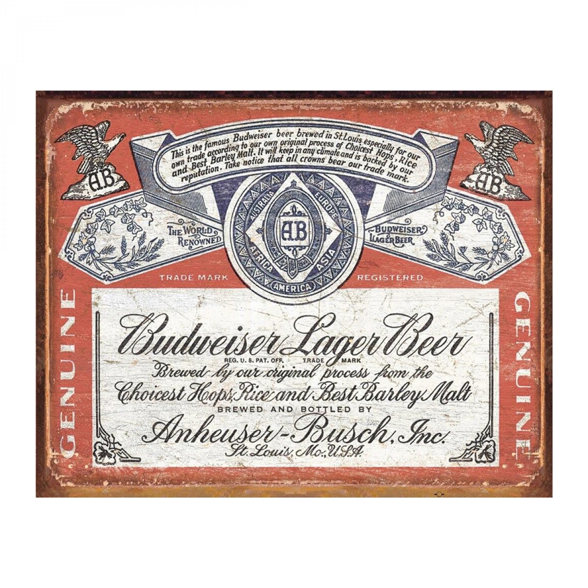 891160 Lager Beer Label Retro Tin Sign