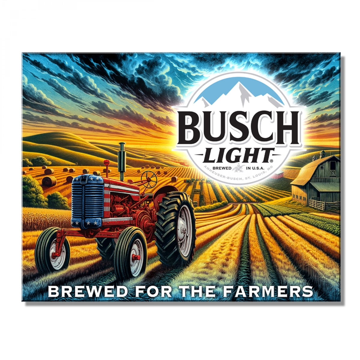 891162 Light Brewed for The Farmers Tin Sign