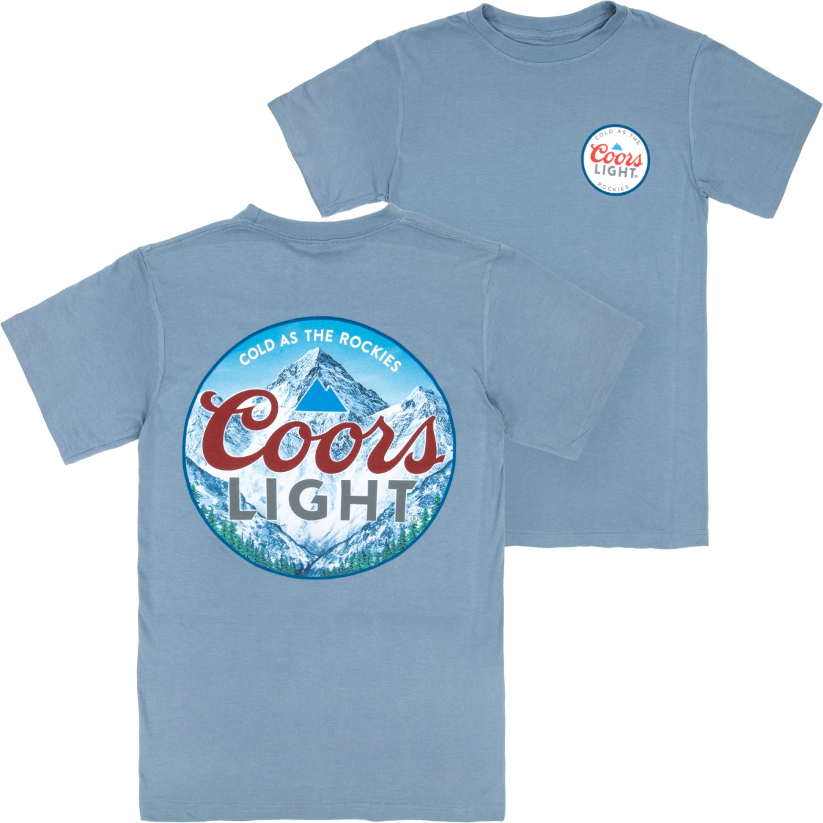 890742-medium Light Cold as The Rockies Front & Back Print T-Shirt, Blue - Medium
