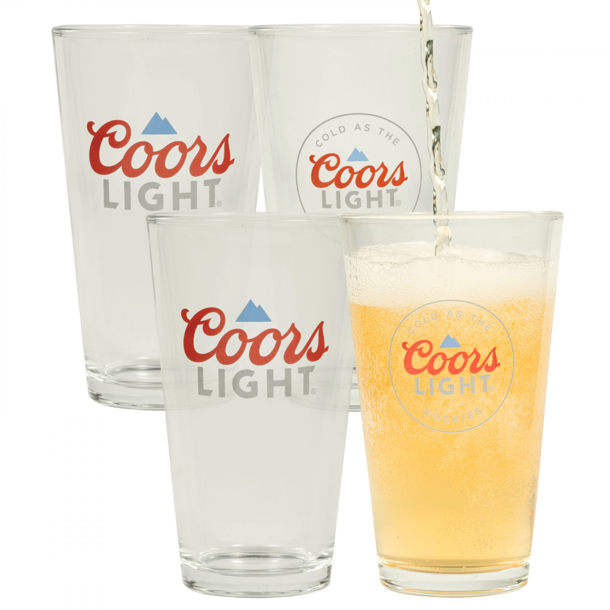 Picture of Coors 893578 Light Classic Logo Pint Glass Set - Pack of 4