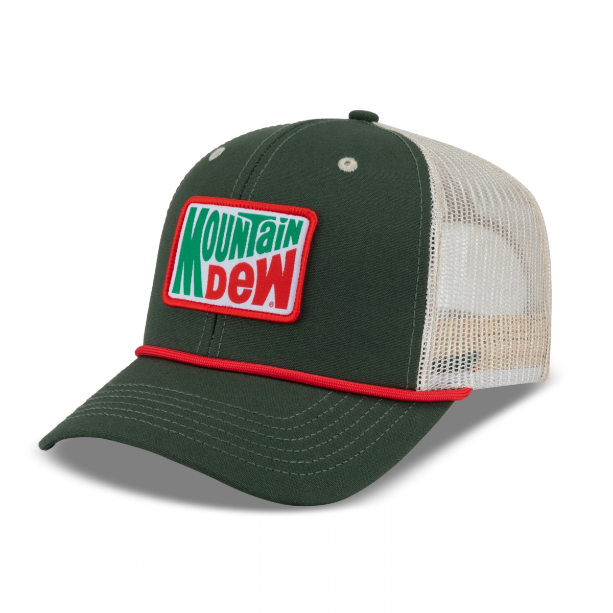 Vintage Logo Patch Canvas Hat - Green/White - Adjustable - Classic Design