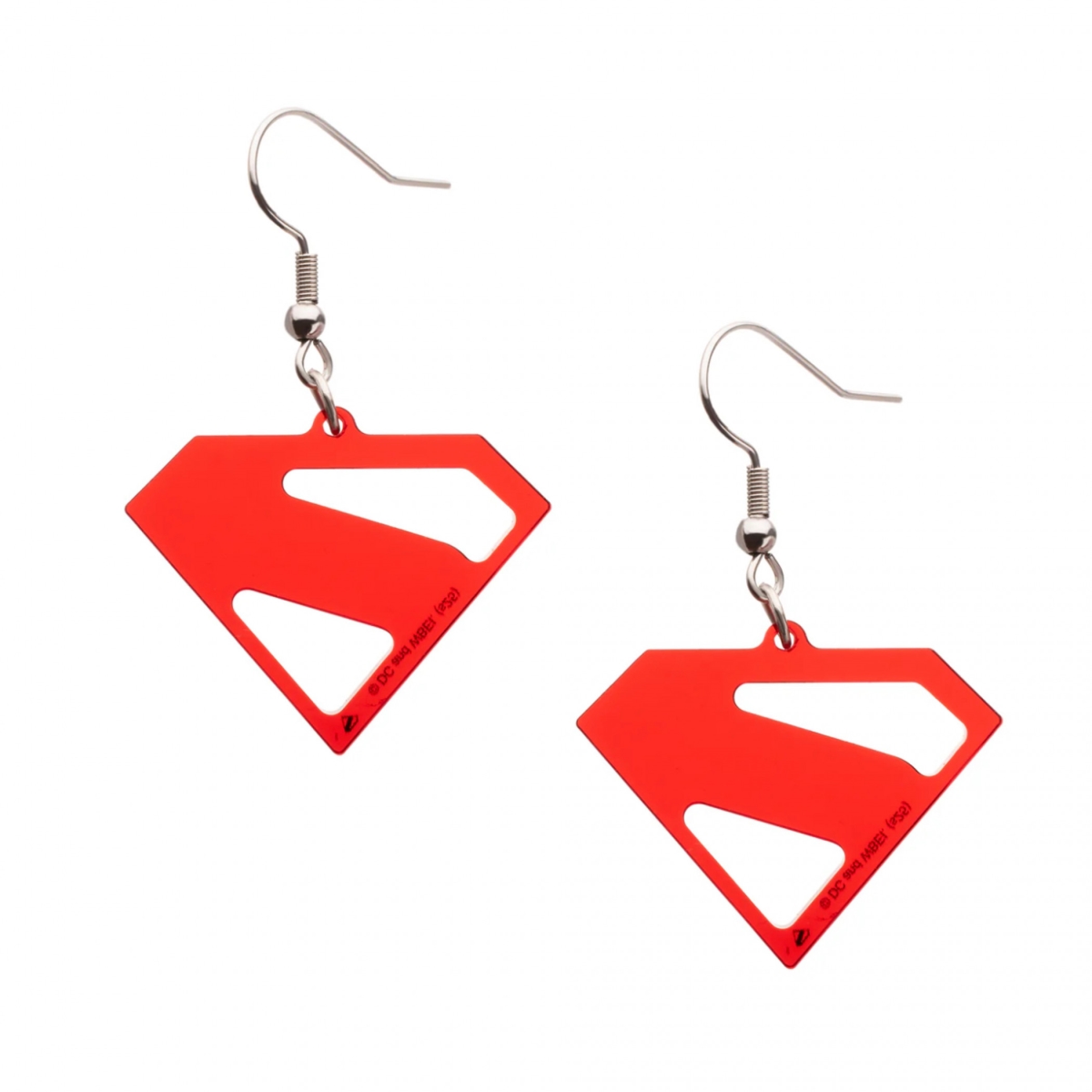 899387 Logo Red Acrylic Dangle Earrings