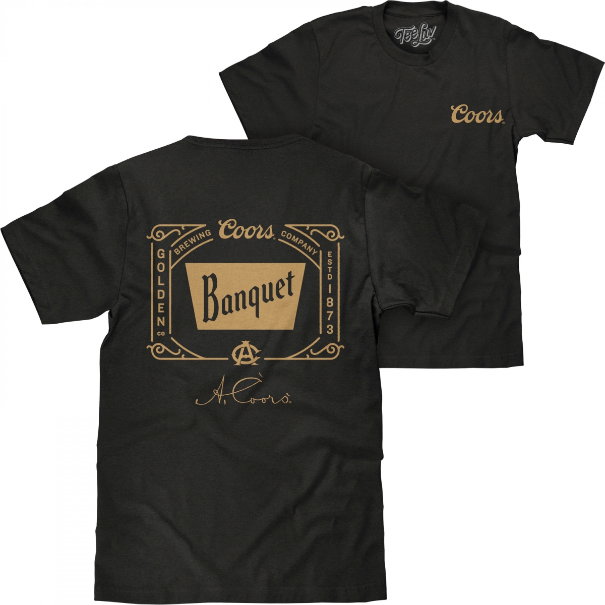 896766-small Mens Banquet A Signature Front & Back Print Short Sleeve T-Shirt - Small