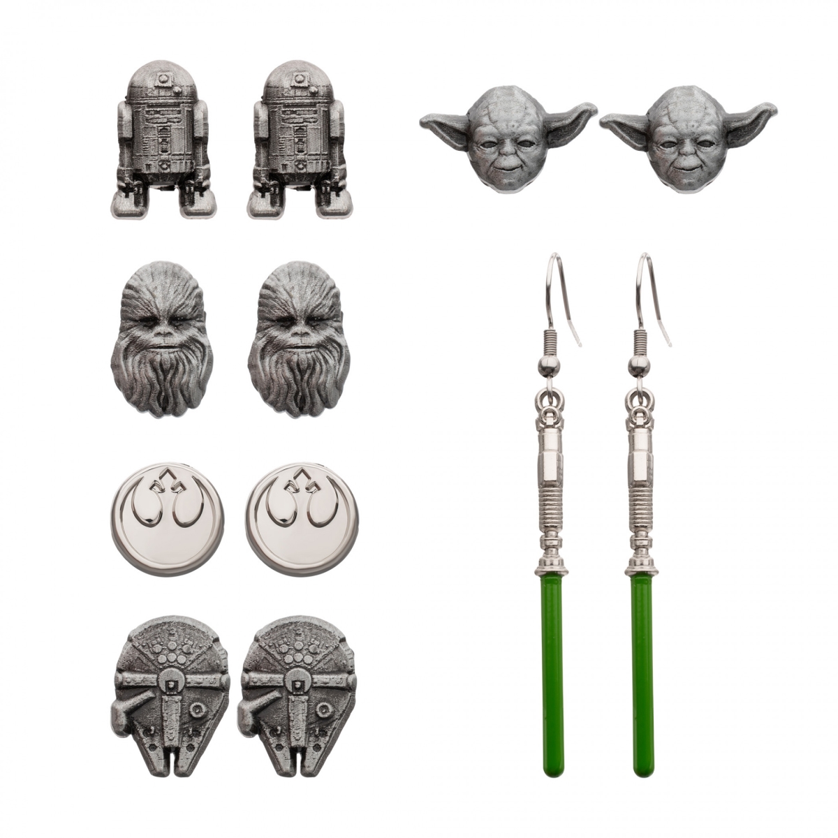 897961 Rebel Light Side Stud Earrings Set - Pack of 6