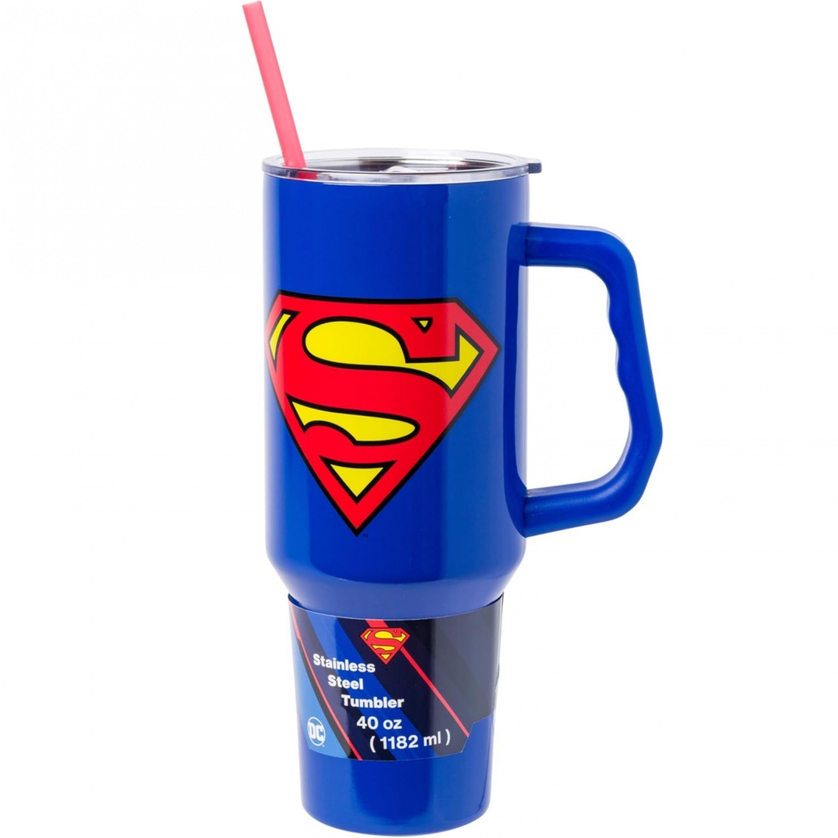 Picture of Superman 894107 40 oz Classic Logo Double Walled Stainless Steel Tumbler