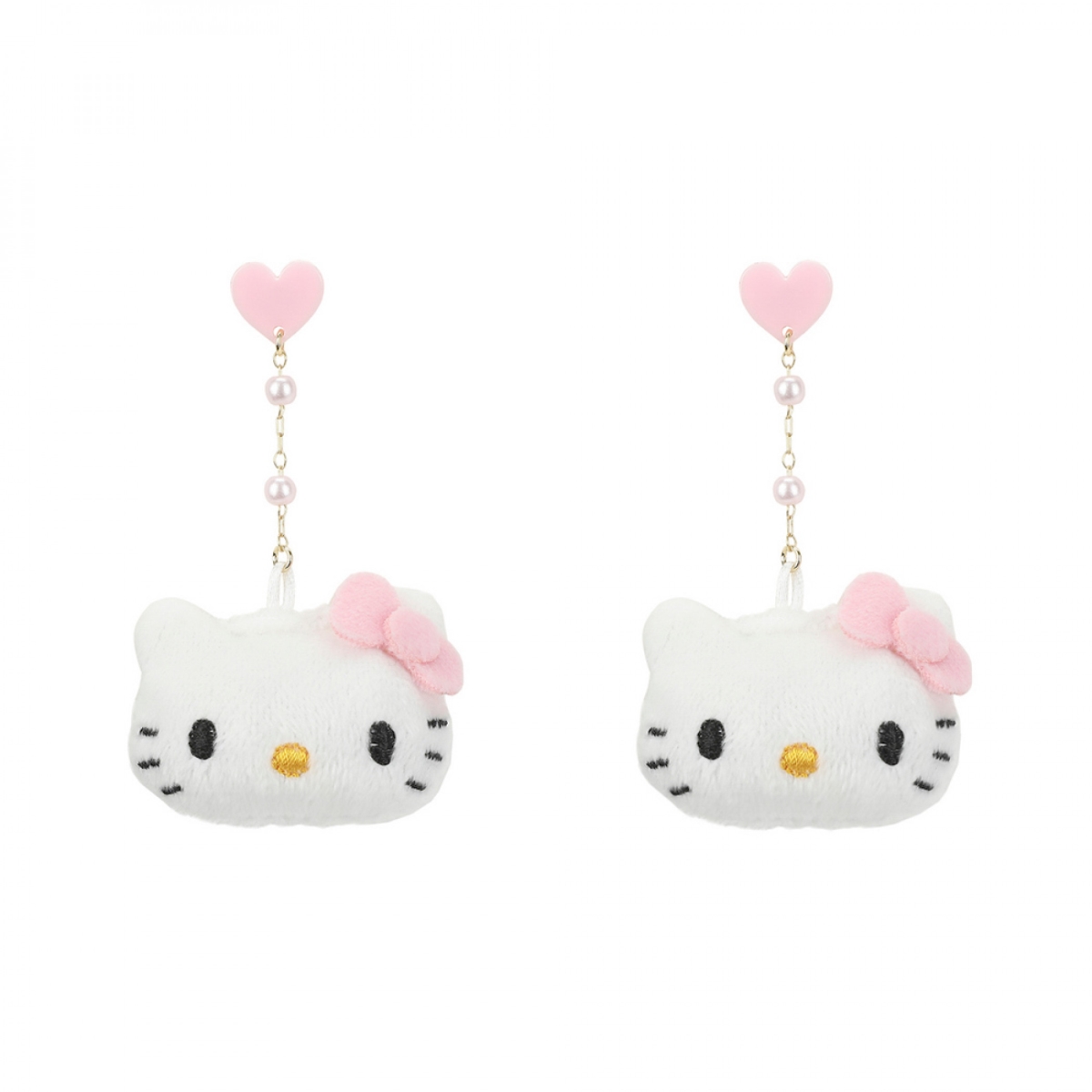 894572 Heart & Pearls Plush Earrings