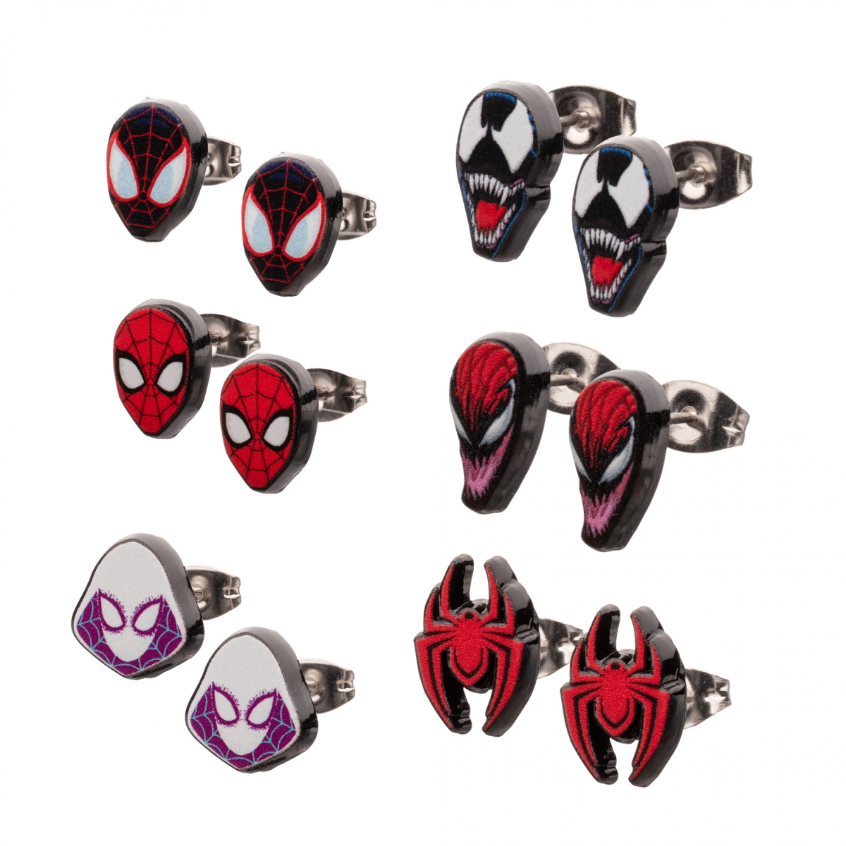 Spider-Verse Stud Earrings Set - Pack of 6