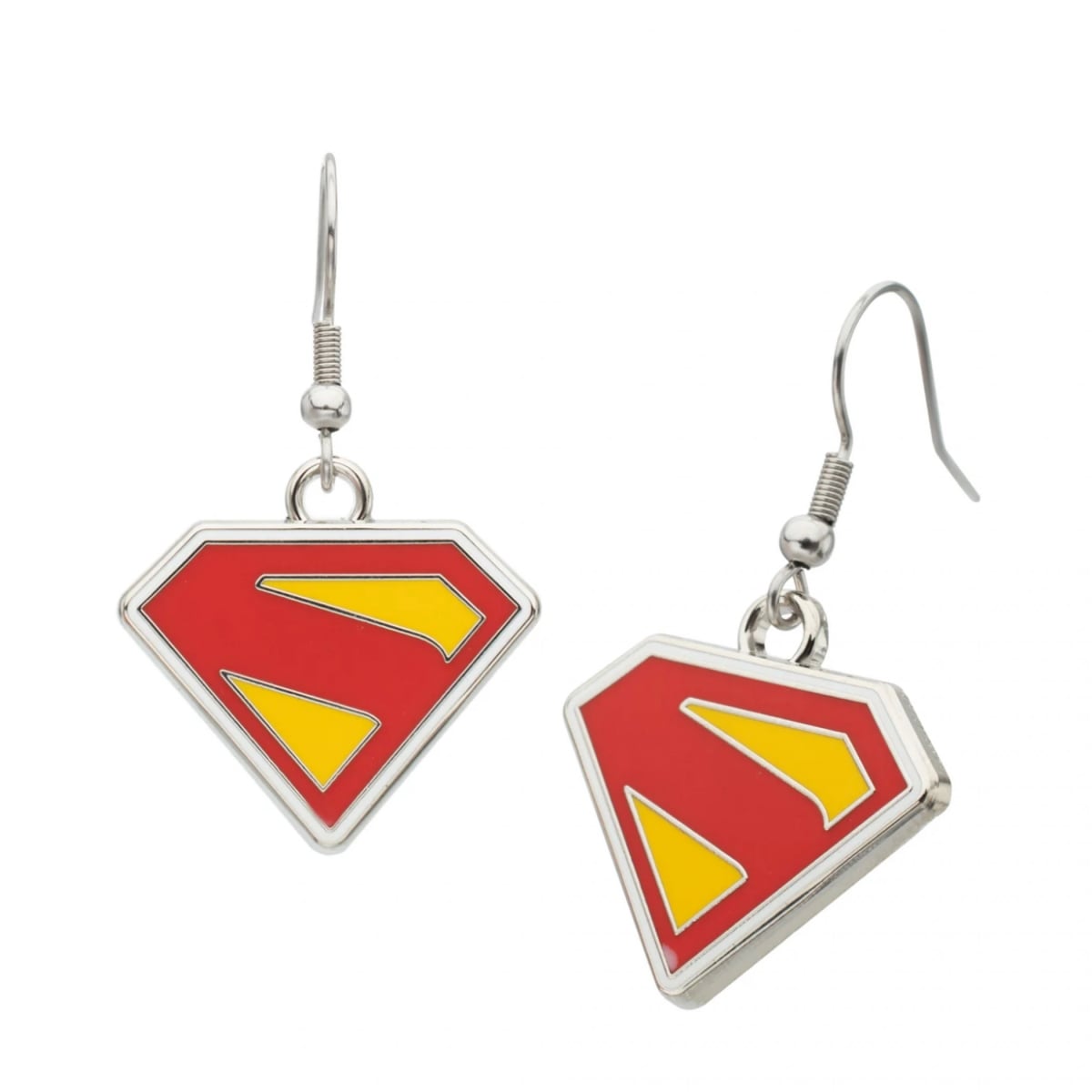 899388 Shield Stainless Steel Dangle Earrings
