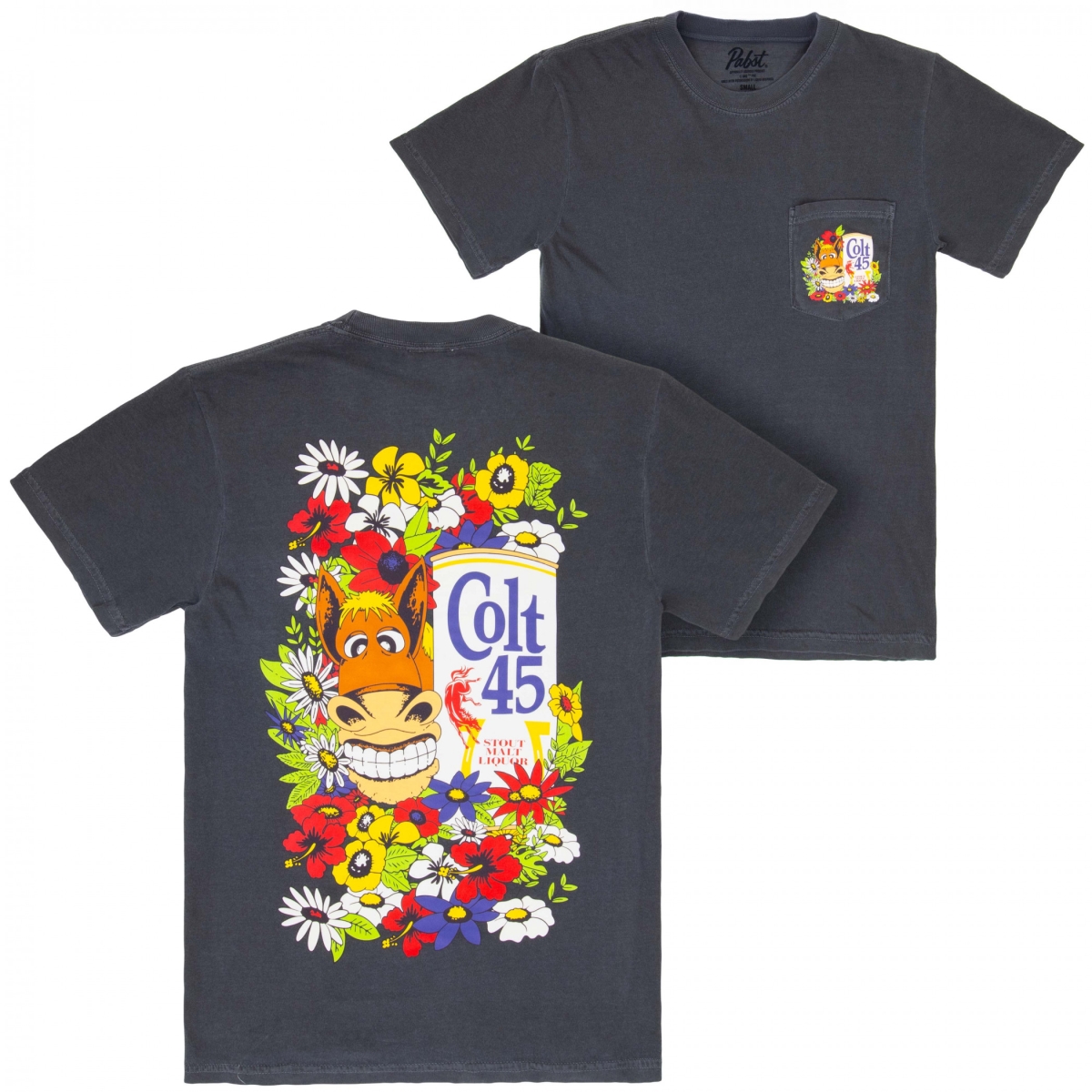 897069-small Floral Black Front & Back Print T-Shirt - Black - Small