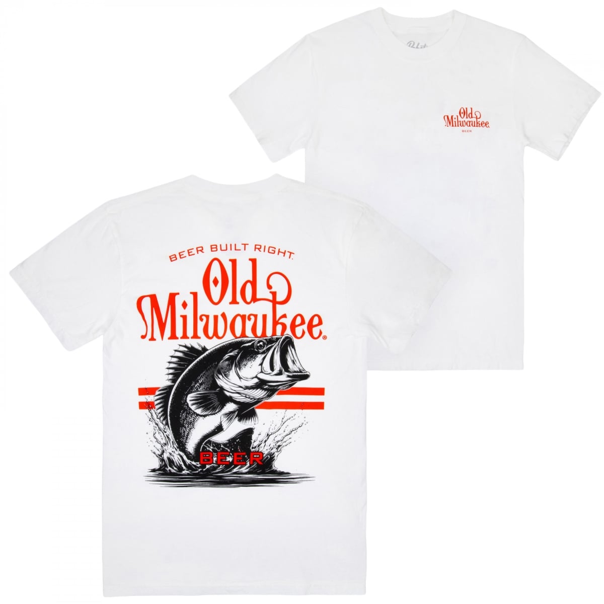 897076-medium  Bass Fishing Front & Back Print T-Shirt - White - Medium