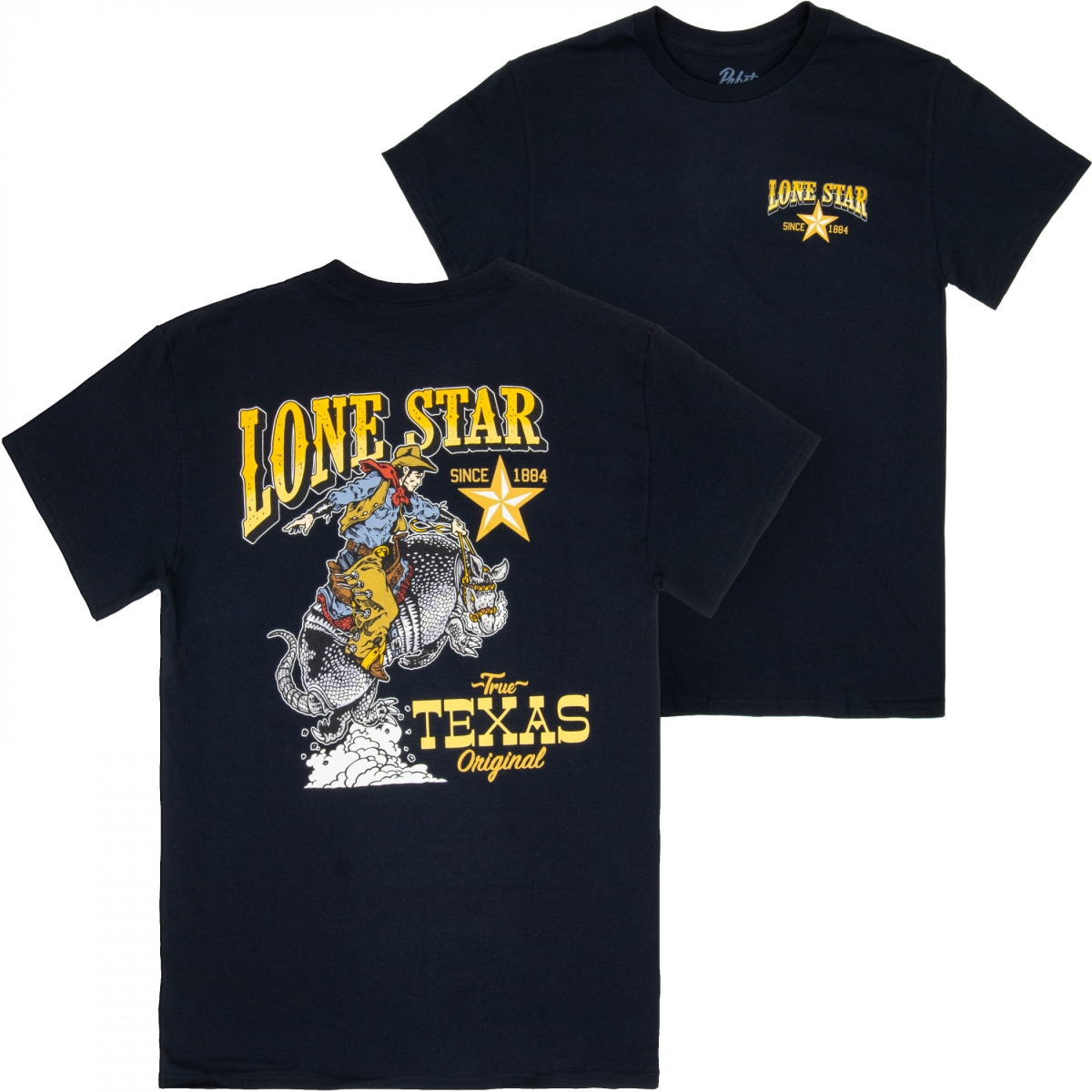 897055-large Beer Blazing Saddles Black Front & Back Print T-Shirt - Black - Large
