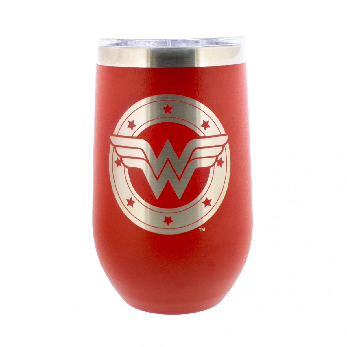 Picture of Wonder Woman 898724 16 oz Silver Logo Wine Tumbler