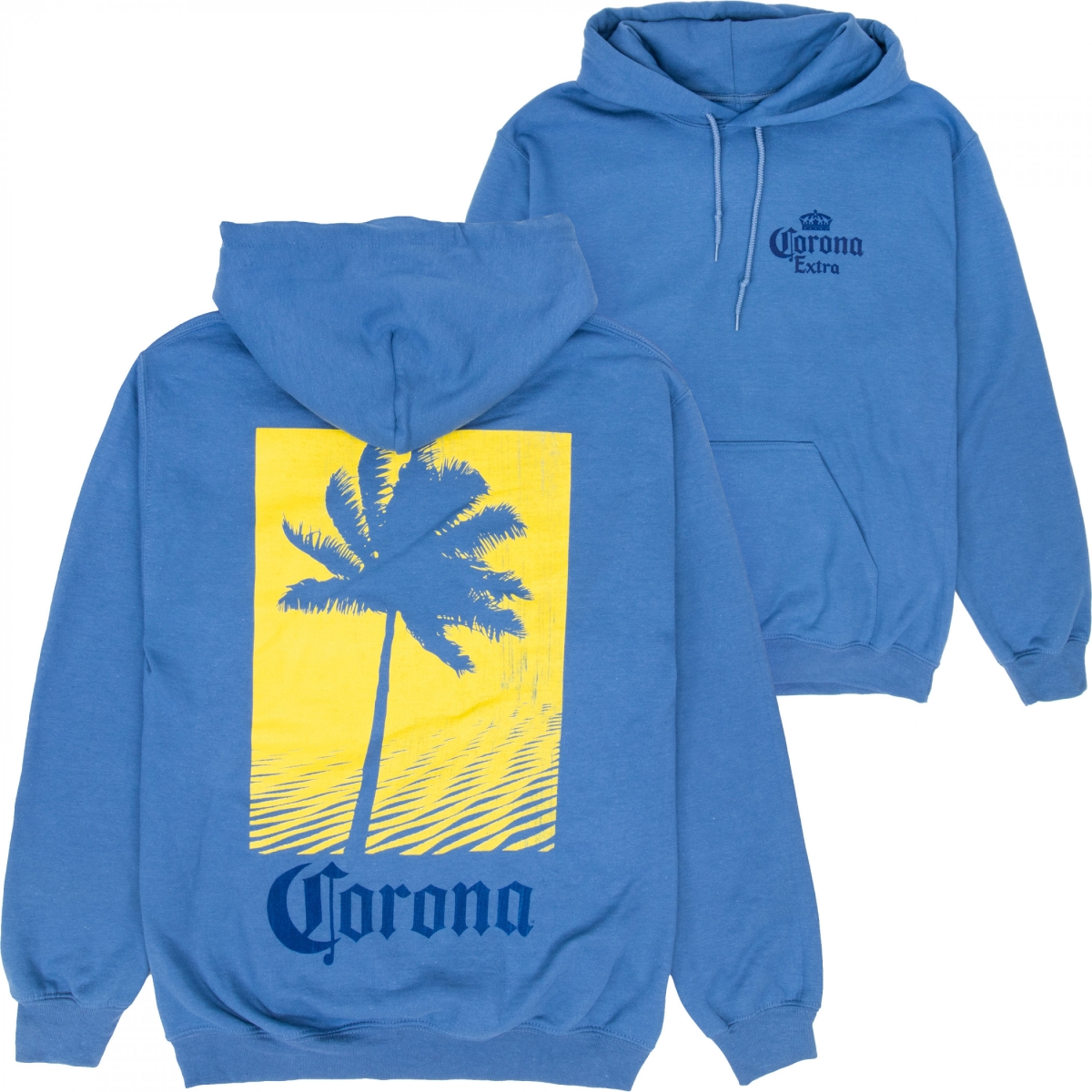 901335-xlarge Beach Palm Front & Back Print Pullover Hoodie - Extra Large