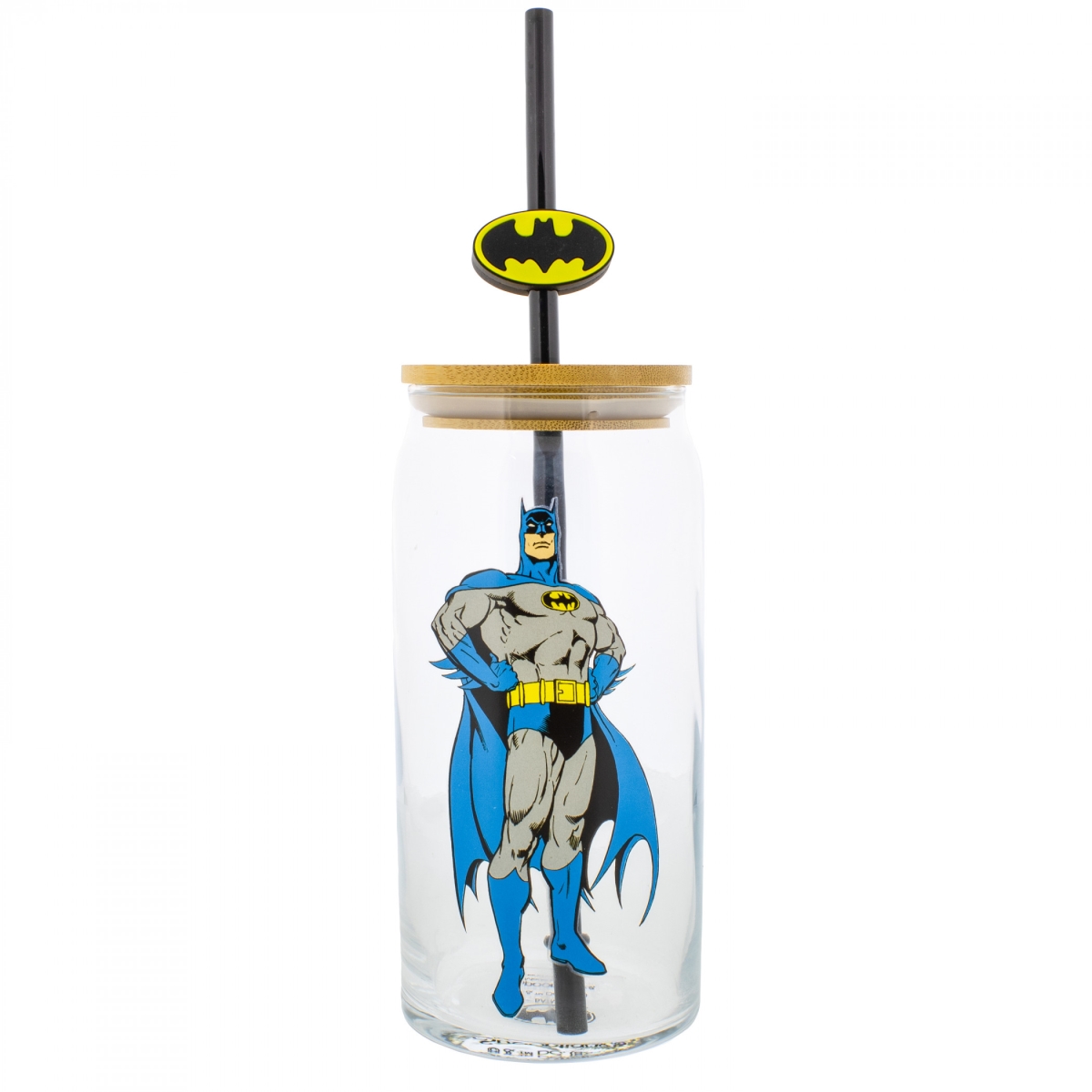 Picture of Batman 898717 20 oz Comic-Pose Glass with Straw Charm