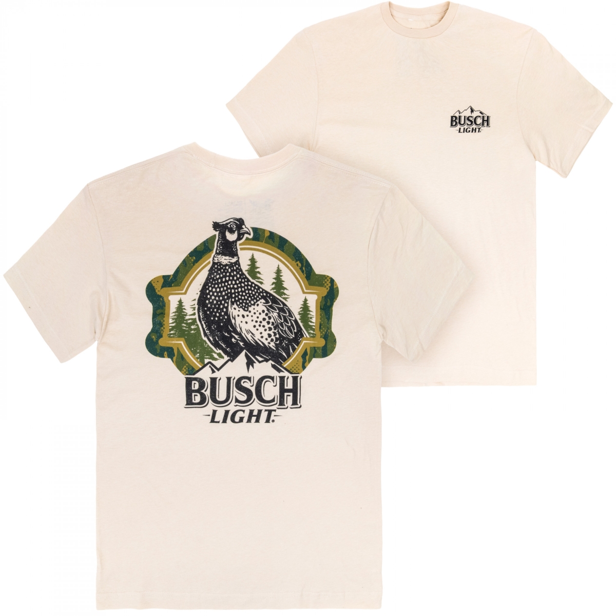 898861-small Hunting Can Art Pheasant Overlook Front Back Print Short Sleeve T-Shirt - Small