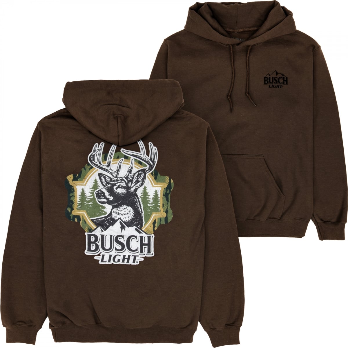 898896-large Hunting Can Art Deer Overlook Front Back Print Hoodie - Large