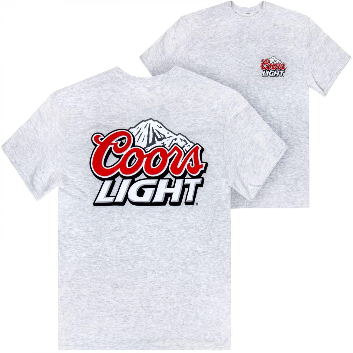 900111-xlarge Light Mountain Logo Grey Front & Back Print Short Sleeve T-Shirt - Extra Large