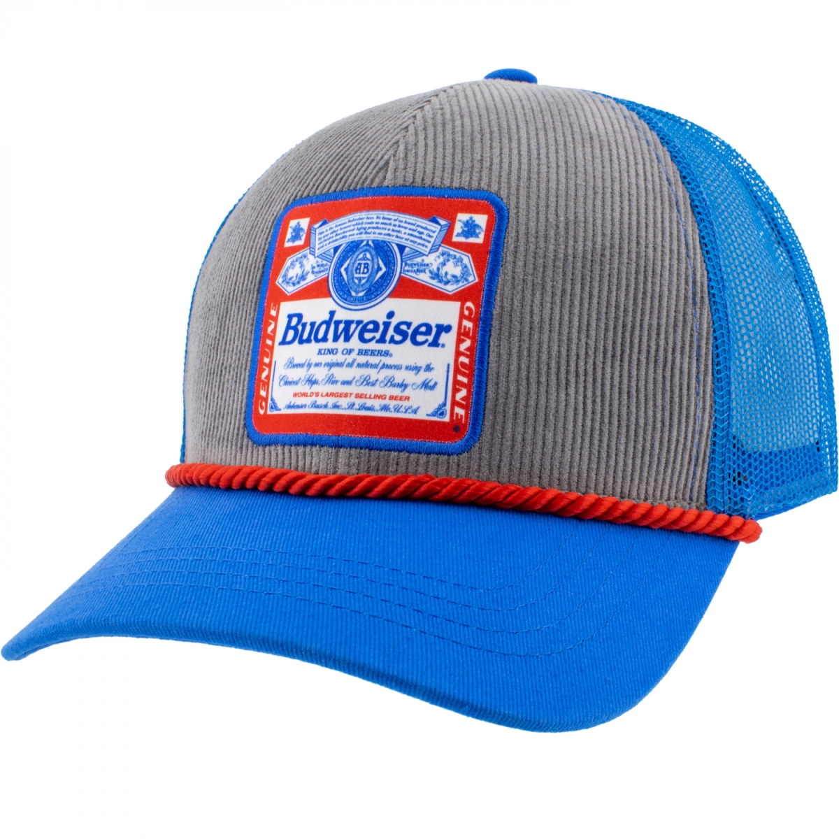 901234 Logo Patch Blue Bill Trucker Hat with Rope
