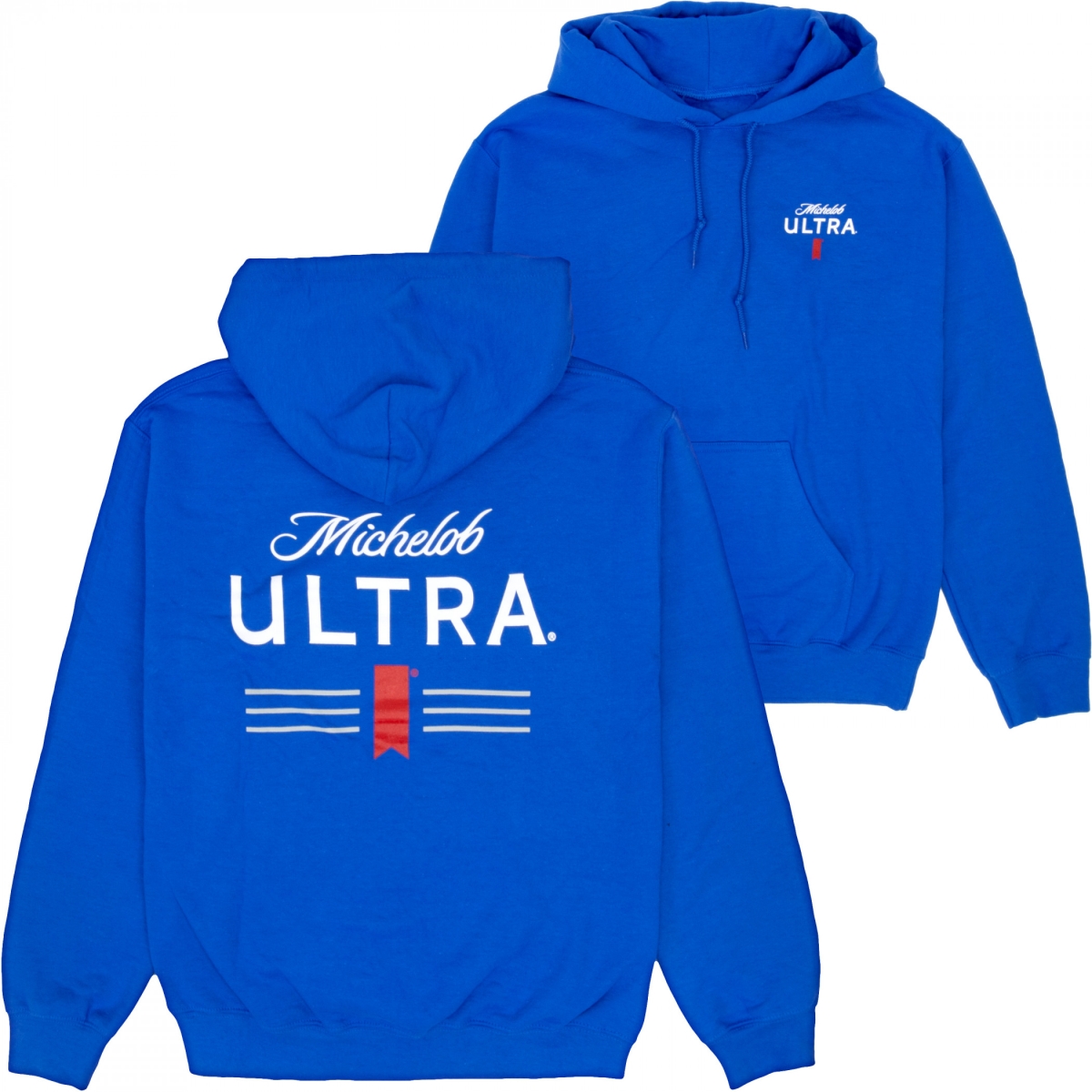 900062-xlarge Ultra Classic Logo Blue Front & Back Print Hoodie - Extra Large