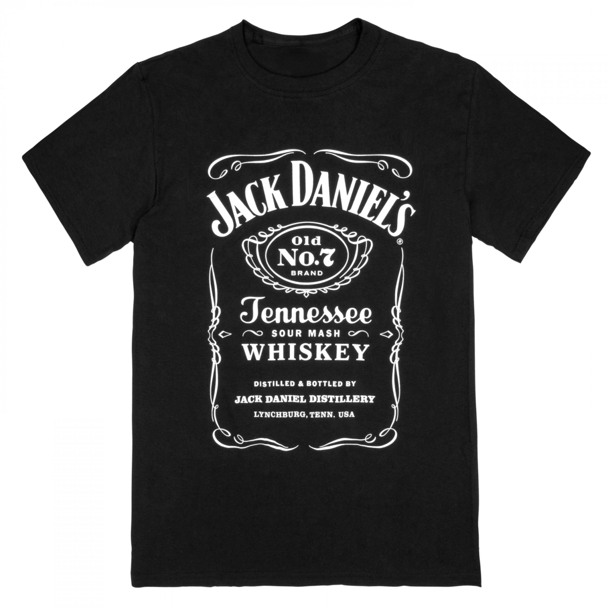 901240-3xlarge Mens Tennessee Sour Mash Whiskey Label Short Sleeve T-Shirt, Black - 3XL