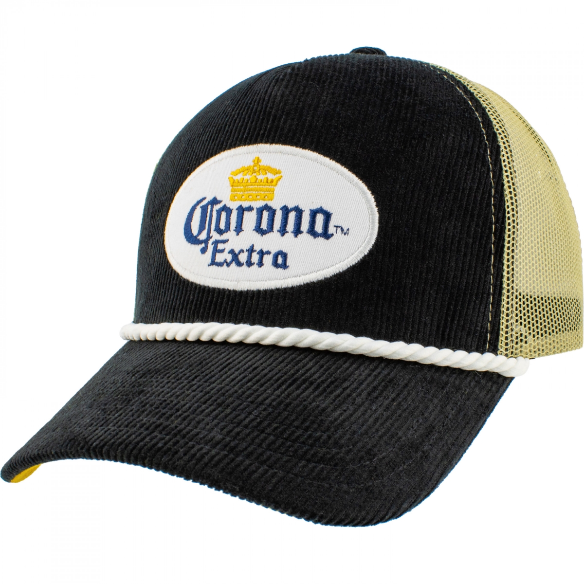 901237 Black Corduroy Snapback Trucker Hat