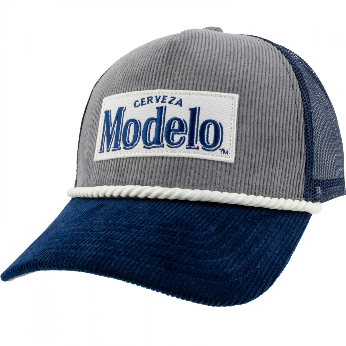 901235 Logo Blue & Gray Corduroy Trucker Hat