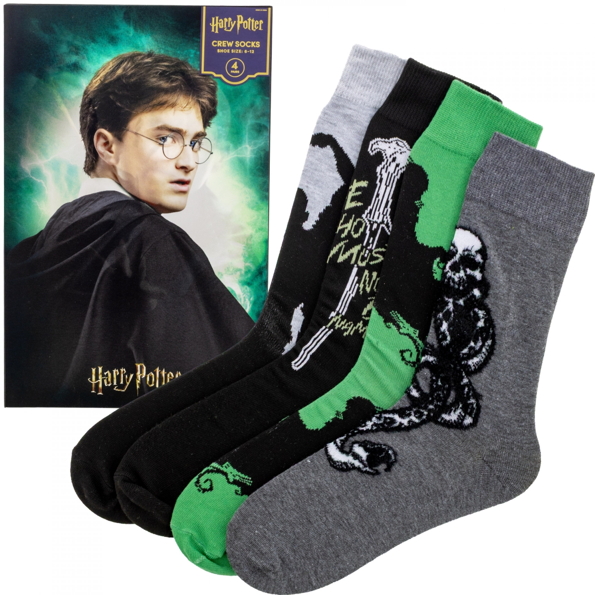 897966 4 Pair Voldemort Crew Socks Lenticular Box Set