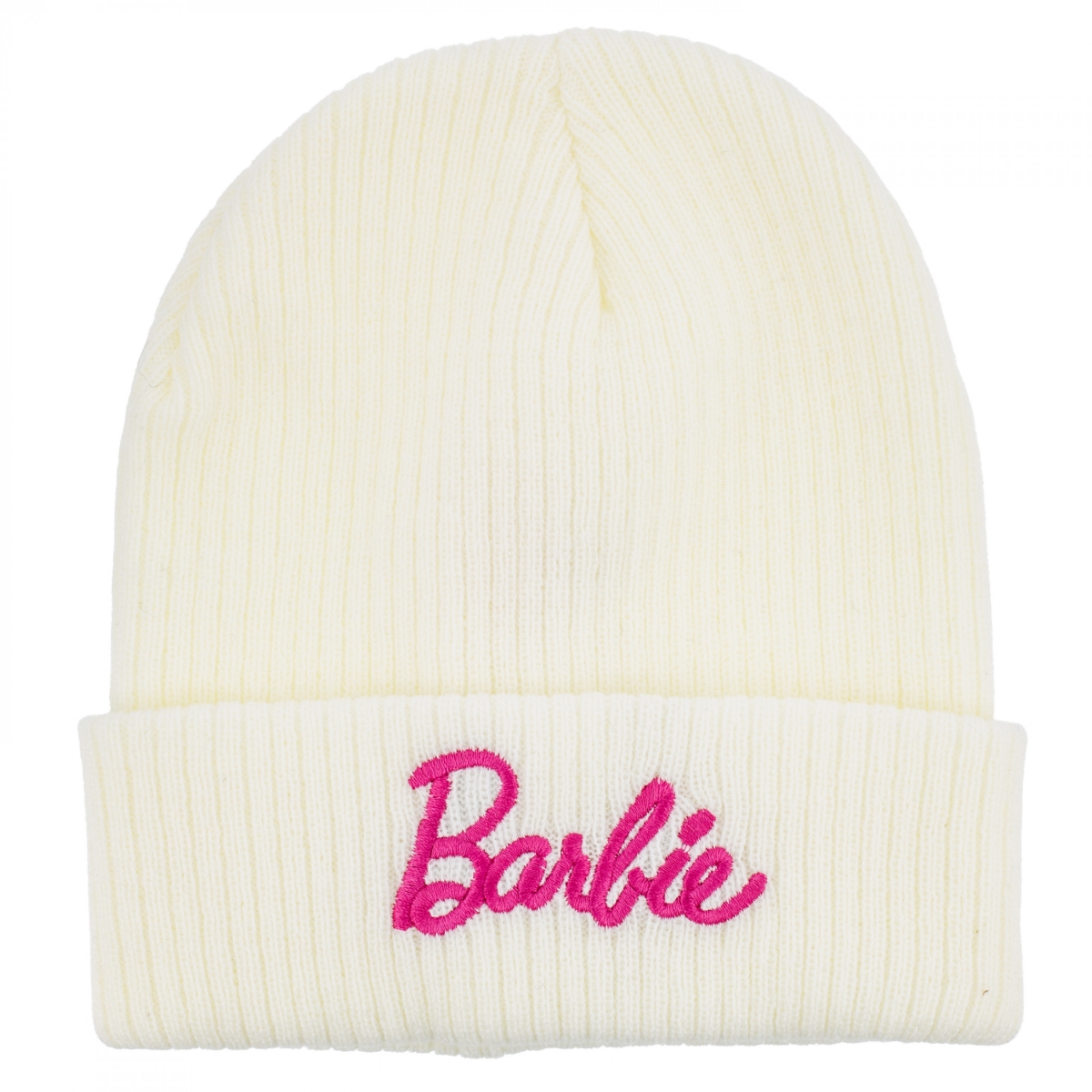 898204 Pink Logo on White Cuffed Beanie