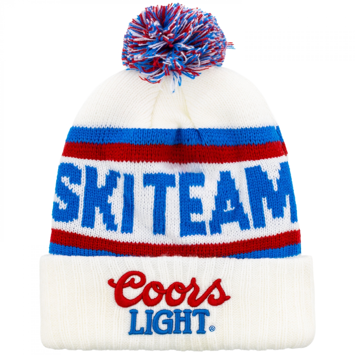 896490 Light Ski Team Cuffed Pom Beanie